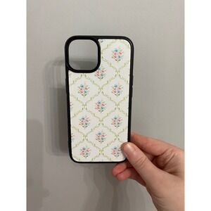 iPhone 14 Case Unisex One Size White Floral Trellis Cottagecore Protective Cover